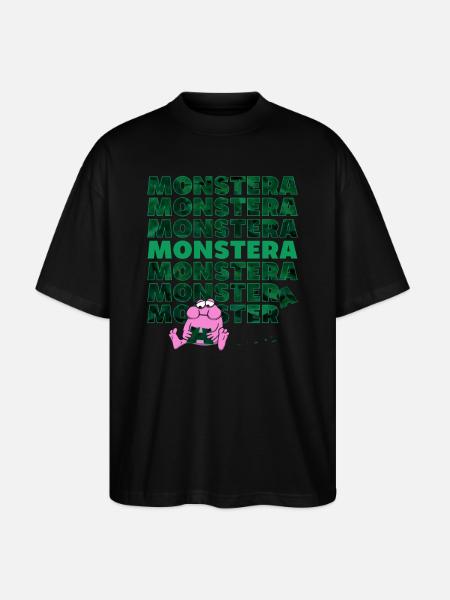Monstera Monster - Stanley/Stella Oversized Unisex Organic T-shirt Blaster 2.0 - black