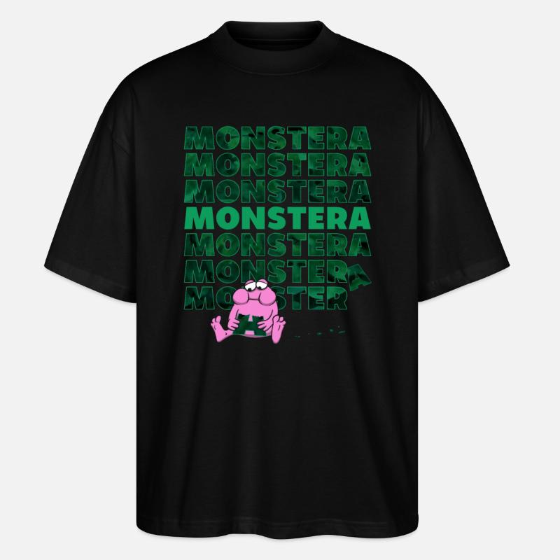 Monstera Monster - Stanley/Stella Oversized Unisex Bio T-Shirt Blaster 2.0 - Schwarz