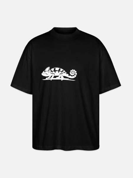 Walking chameleon in nature - Stanley/Stella Oversized Unisex Organic T-shirt Blaster 2.0 - black