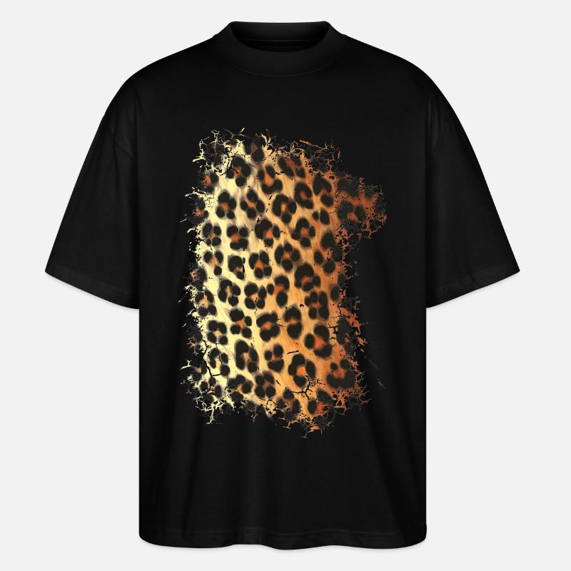 Leopard fur pattern - Stanley/Stella Oversized Unisex Organic T-shirt Blaster 2.0 - black