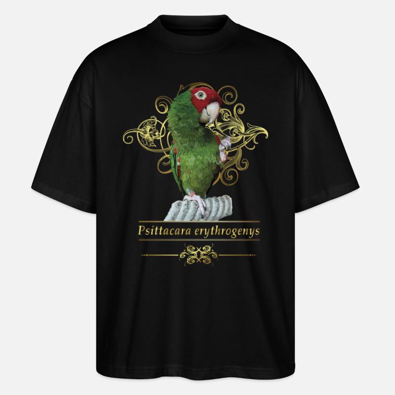 Rotkopf-Papagei - Stanley/Stella Oversized Unisex Bio T-Shirt Blaster 2.0 - Schwarz