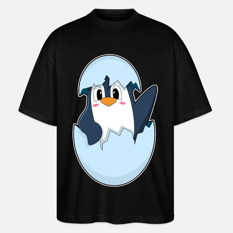 Penguin Eggshell - Stanley/Stella Oversized Unisex Organic T-shirt Blaster 2.0 - black