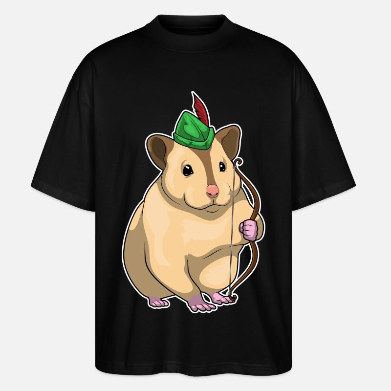 Hamster Bogenschütze Bogen - Stanley/Stella Oversized Unisex Bio T-Shirt Blaster 2.0 - Schwarz