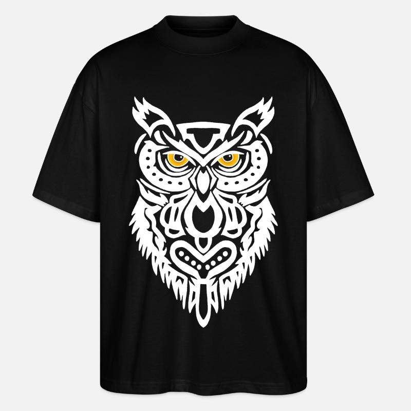 Le regard du hibou blanc - T-shirt bio Blaster 2.0 coupe oversize Stanley/Stella Unisexe - noir