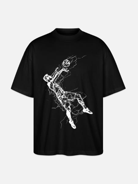 Volleyball Player Sketch - Stanley/Stella Oversized Unisex Organic T-shirt Blaster 2.0 - black
