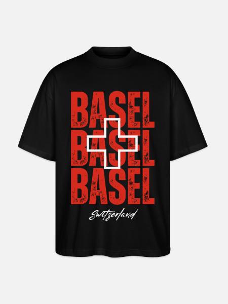 Basel Switzerland, a souvenir of Basel - Stanley/Stella Oversized Unisex Organic T-shirt Blaster 2.0 - black