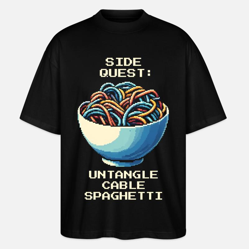 Kabelsalat entwirrt | Kabelmanagement - Stanley/Stella Oversized Unisex Bio T-Shirt Blaster 2.0 - Schwarz