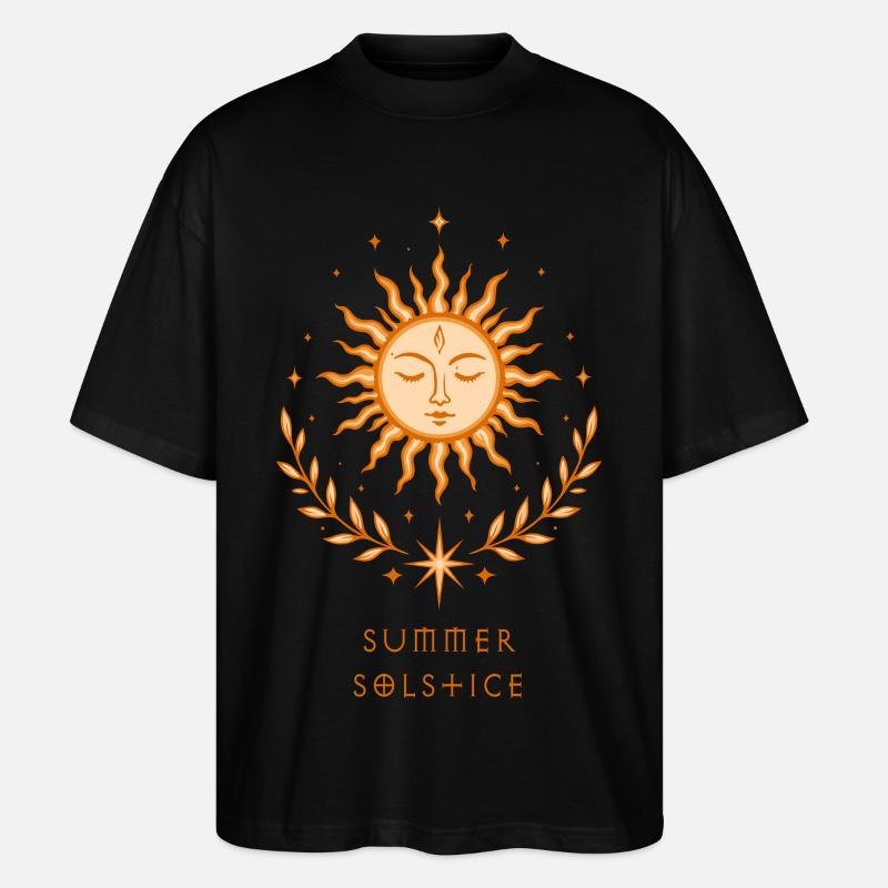 Summer Solstice Sonne – Boho Symbol - Stanley/Stella Oversized Unisex Bio T-Shirt Blaster 2.0 - Schwarz
