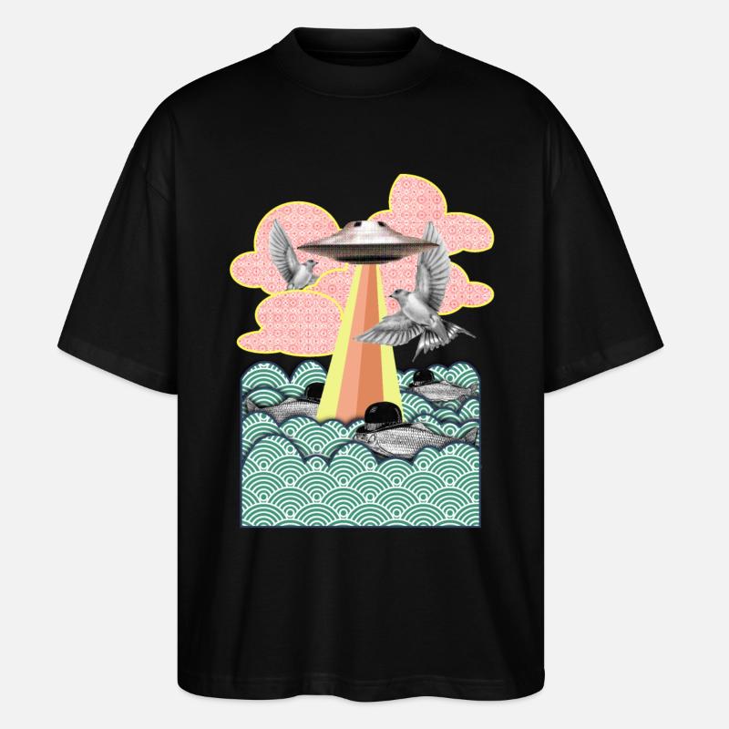 Flamingo - Stanley/Stella Oversized Unisex Bio T-Shirt Blaster 2.0 - Schwarz