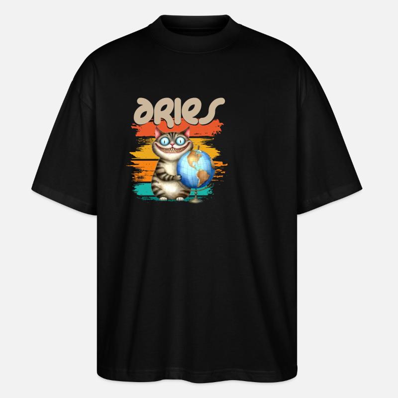 Zodiaque - Sternzeichen - Bélier - Widder - T-shirt bio Blaster 2.0 coupe oversize Stanley/Stella Unisexe - noir