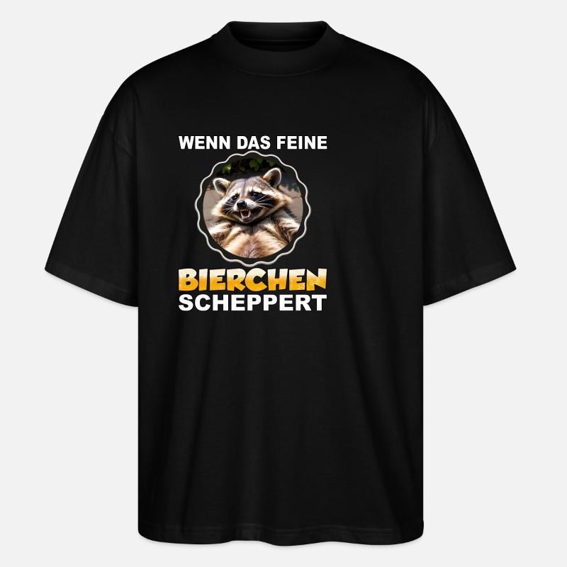 Wenn das feine Bierchen scheppert - Stanley/Stella Oversized Unisex Bio T-Shirt Blaster 2.0 - Schwarz