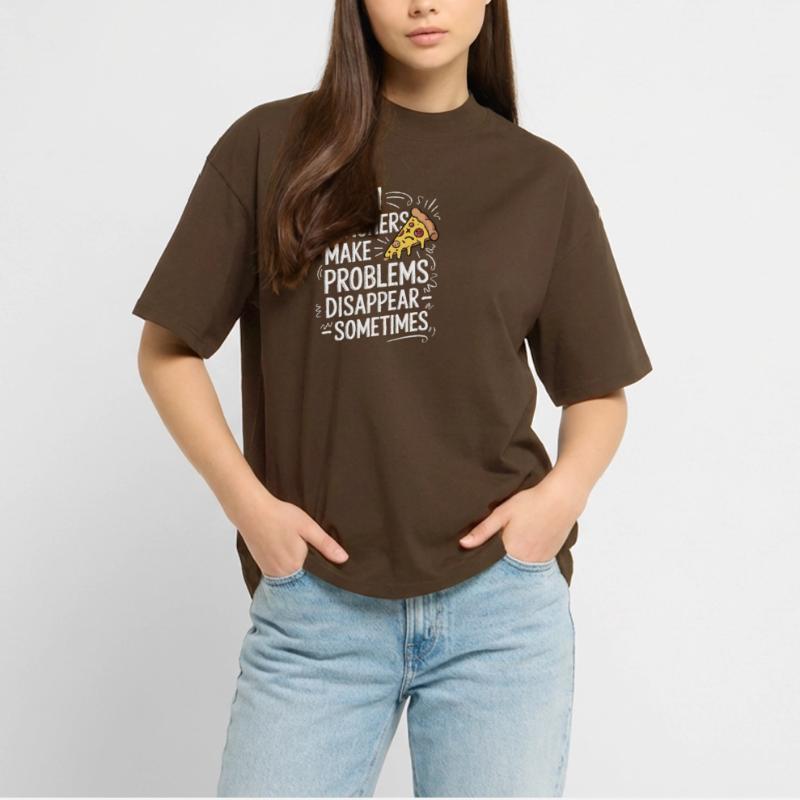 Funny Math Teacher Design Pizza & Problem Solving Stanley/Stella Oversized Unisex Organic T-shirt Blaster 2.0