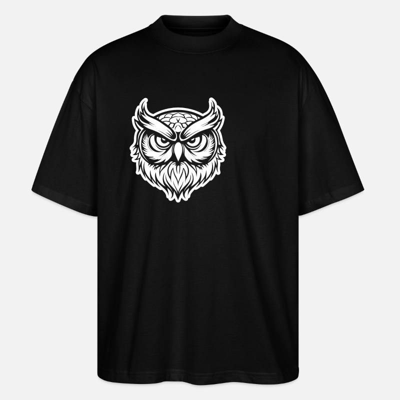 Eule - Stanley/Stella Oversized Unisex Bio T-Shirt Blaster 2.0 - Schwarz