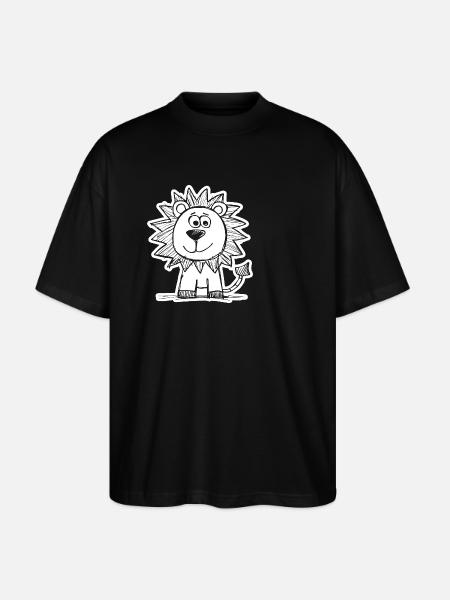Lion Lion Head - Stanley/Stella Oversized Unisex Organic T-shirt Blaster 2.0 - black