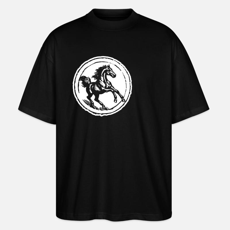 Cheval Chevaux Équitation Cavalier - T-shirt bio Blaster 2.0 coupe oversize Stanley/Stella Unisexe - noir