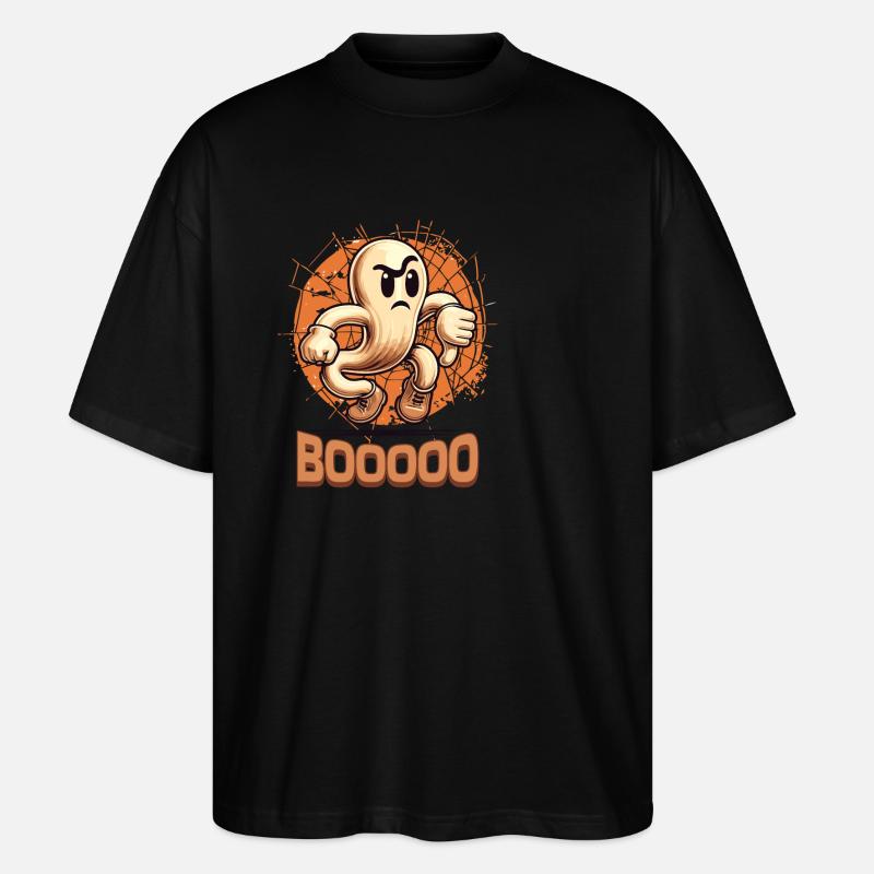 Booing Ghost Funny Ghost Design - Stanley/Stella Oversized Unisex Organic T-shirt Blaster 2.0 - black