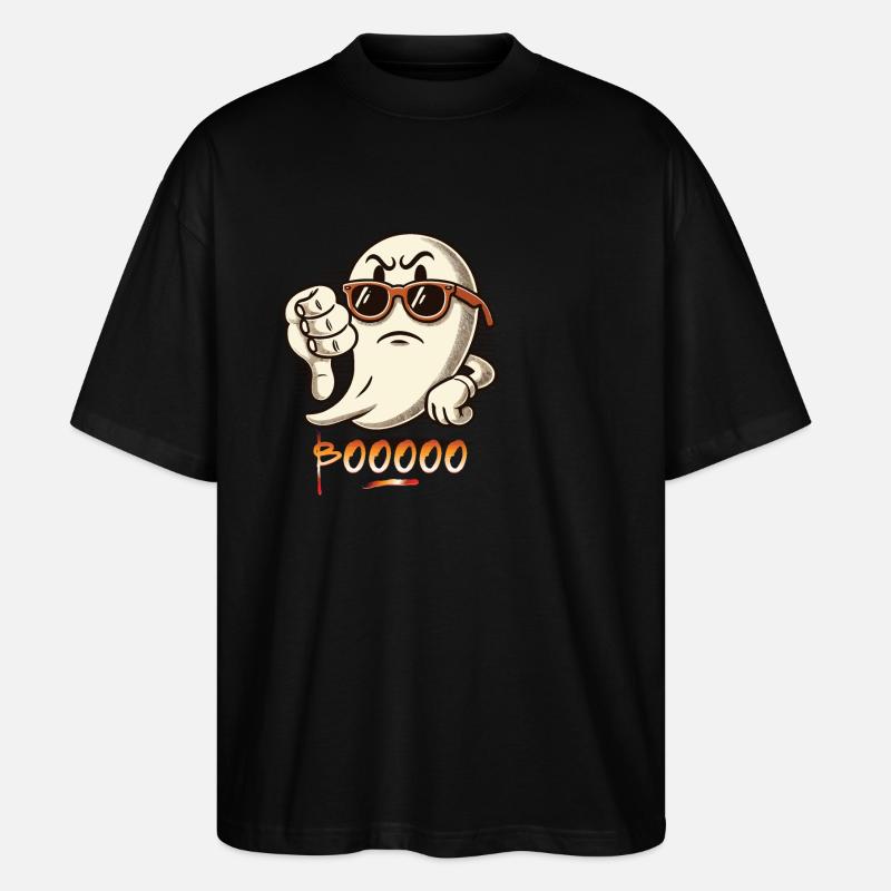 Booing Ghost Funny Ghost Design - Stanley/Stella Oversized Unisex Organic T-shirt Blaster 2.0 - black