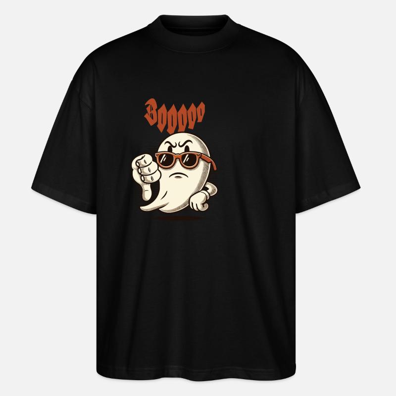 Booing Ghost Funny Ghost Design - Stanley/Stella Oversized Unisex Organic T-shirt Blaster 2.0 - black