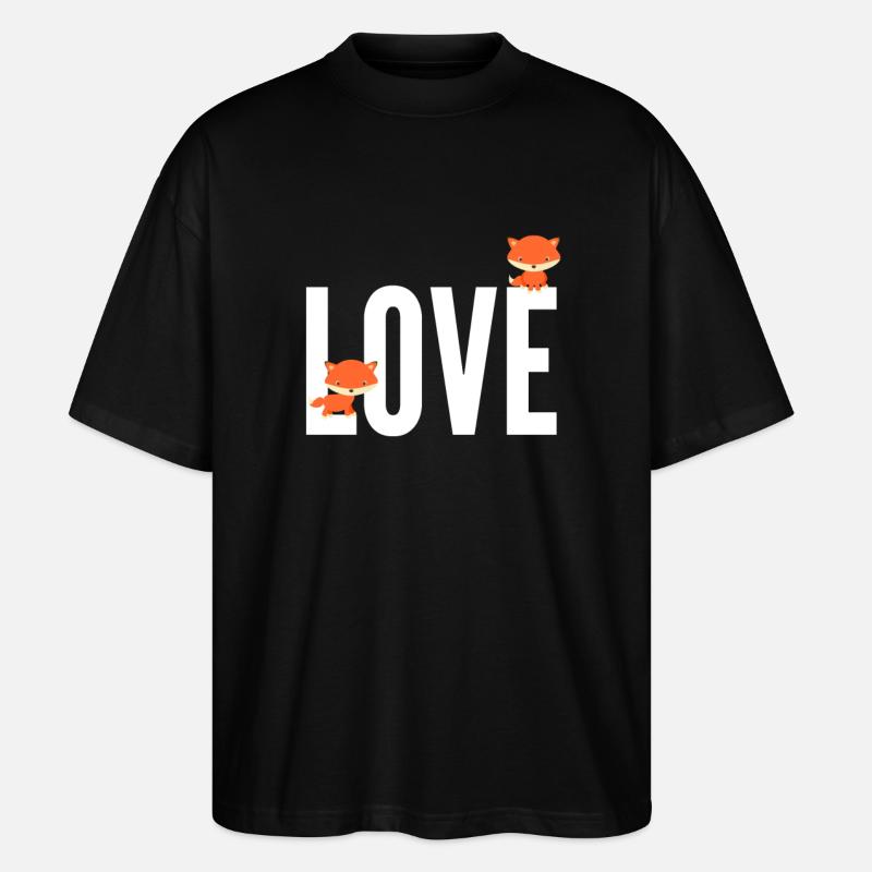 Fuchs Love Fox - Stanley/Stella Oversized Unisex Organic T-shirt Blaster 2.0 - black