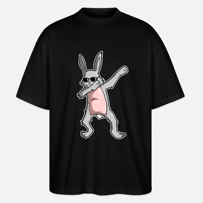 Tamponner Lapin de Pâques - Lapin de Pâques Dab! - T-shirt bio Blaster 2.0 coupe oversize Stanley/Stella Unisexe - noir