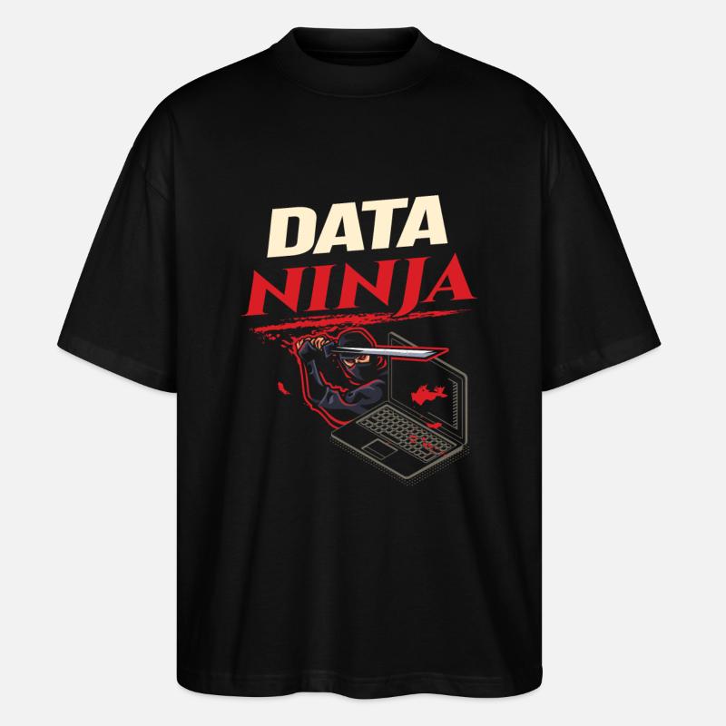 Data Ninja computer programming coder - Stanley/Stella Oversized Unisex Bio T-Shirt Blaster 2.0 - Schwarz