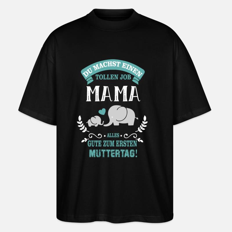 Muttertag Elefant - Stanley/Stella Oversized Unisex Bio T-Shirt Blaster 2.0 - Schwarz