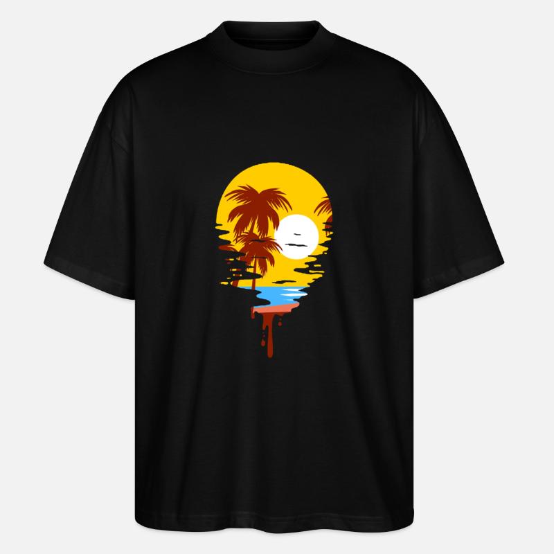 Coucher de soleil - T-shirt bio Blaster 2.0 coupe oversize Stanley/Stella Unisexe - noir