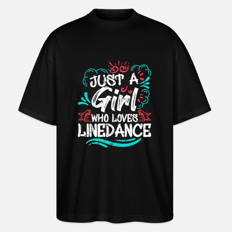 Linedance Geschenk - Stanley/Stella Oversized Unisex Bio T-Shirt Blaster 2.0 - Schwarz