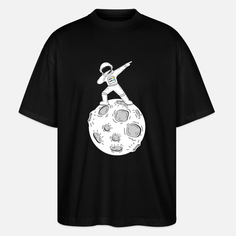 Lune astronaute Dab Dabbing Moon - T-shirt bio Blaster 2.0 coupe oversize Stanley/Stella Unisexe - noir