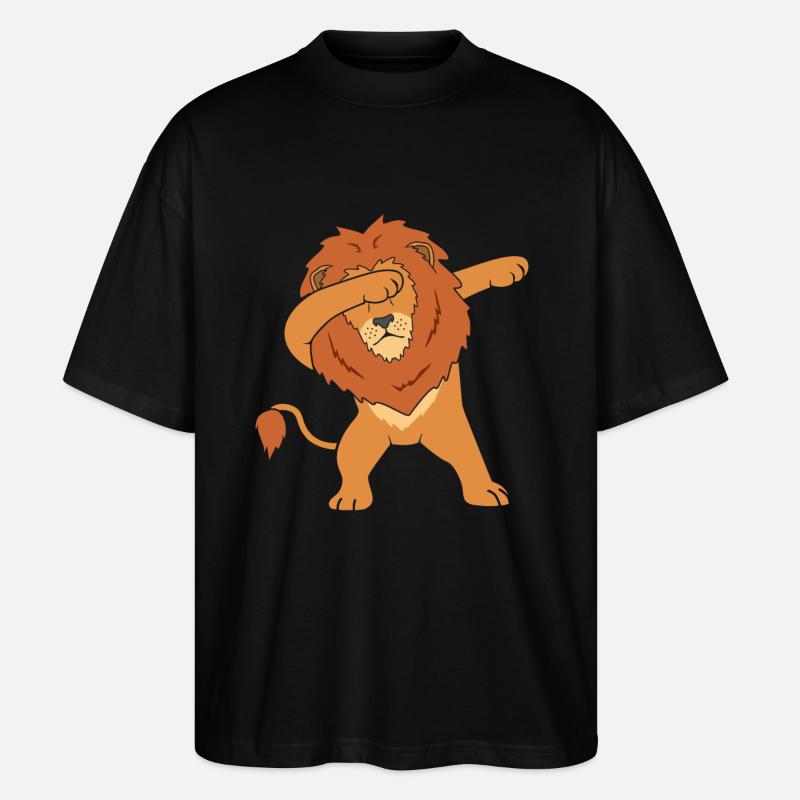 Löwe Dab - Stanley/Stella Oversized Unisex Bio T-Shirt Blaster 2.0 - Schwarz