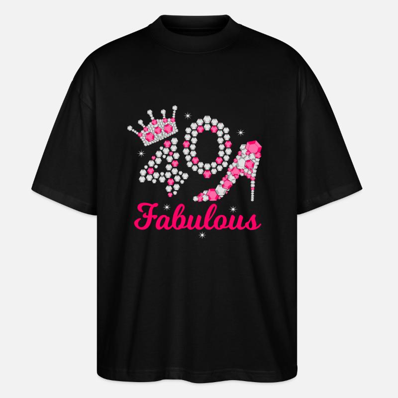 Fabulous 40 Queen 40.Geburtstag Königin Vierzig - Stanley/Stella Oversized Unisex Bio T-Shirt Blaster 2.0 - Schwarz