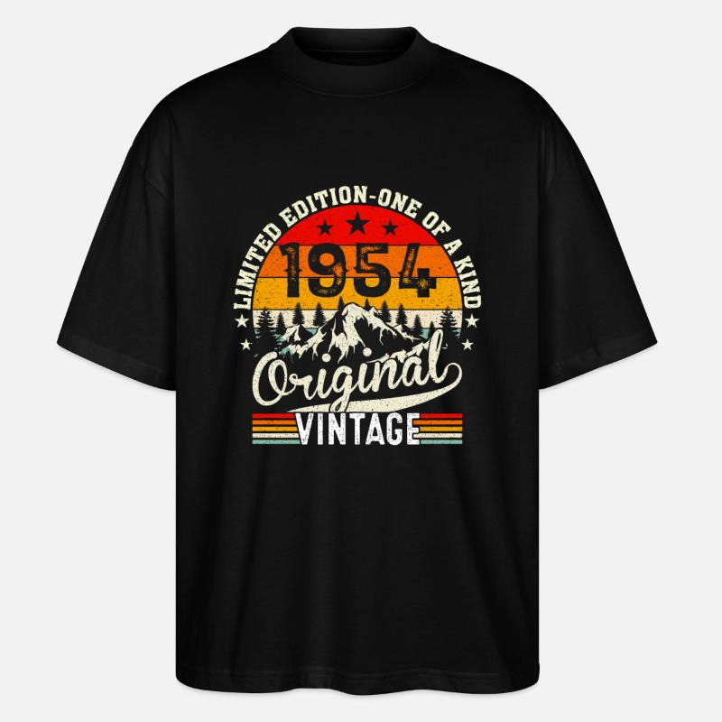 Cadeau D'anniversaire Rétro 1954 - T-shirt bio Blaster 2.0 coupe oversize Stanley/Stella Unisexe - noir