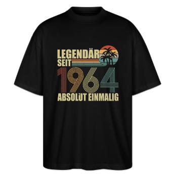 Hergestellt 1964, legendär seit dem ersten Tag - Stanley/Stella Oversized Unisex Bio T-Shirt Blaster 2.0 - Schwarz - Vorne - Alina (178cm) & Michal (187cm)
