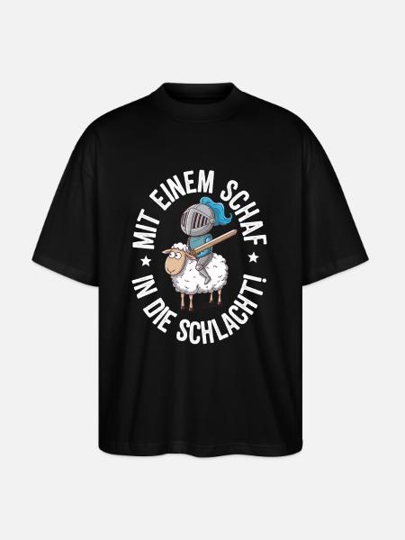 Schaf Spruch Siedler - Stanley/Stella Oversized Unisex Bio T-Shirt Blaster 2.0 - Schwarz