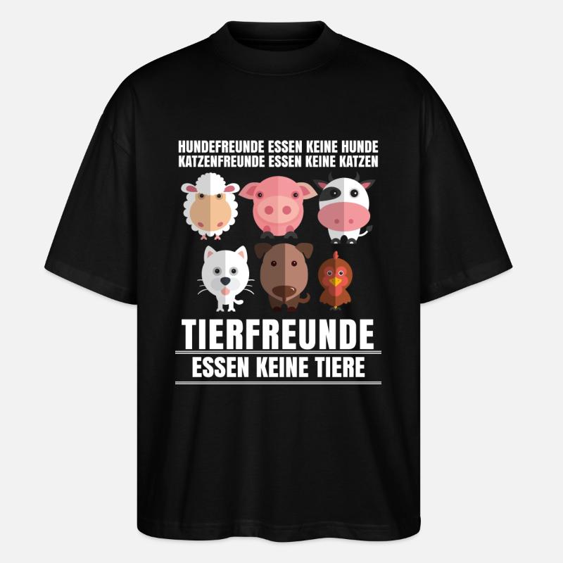 Tierfreunde essen keine - Stanley/Stella Oversized Unisex Bio T-Shirt Blaster 2.0 - Schwarz