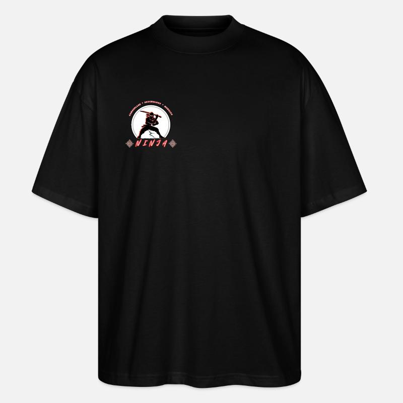 Ninja-Krieger-Emblem – Kampfsport-Design - Stanley/Stella Oversized Unisex Bio T-Shirt Blaster 2.0 - Schwarz