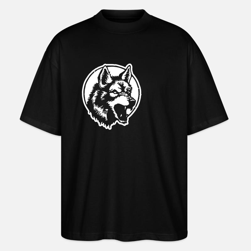 Wolf - Stanley/Stella Oversized Unisex Bio T-Shirt Blaster 2.0 - Schwarz