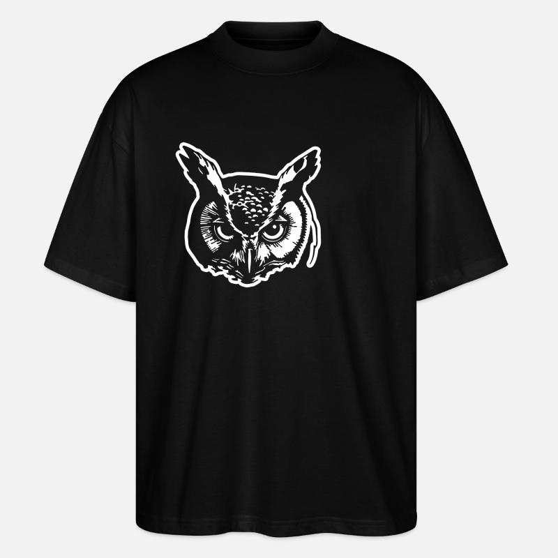 Eule - Stanley/Stella Oversized Unisex Bio T-Shirt Blaster 2.0 - Schwarz