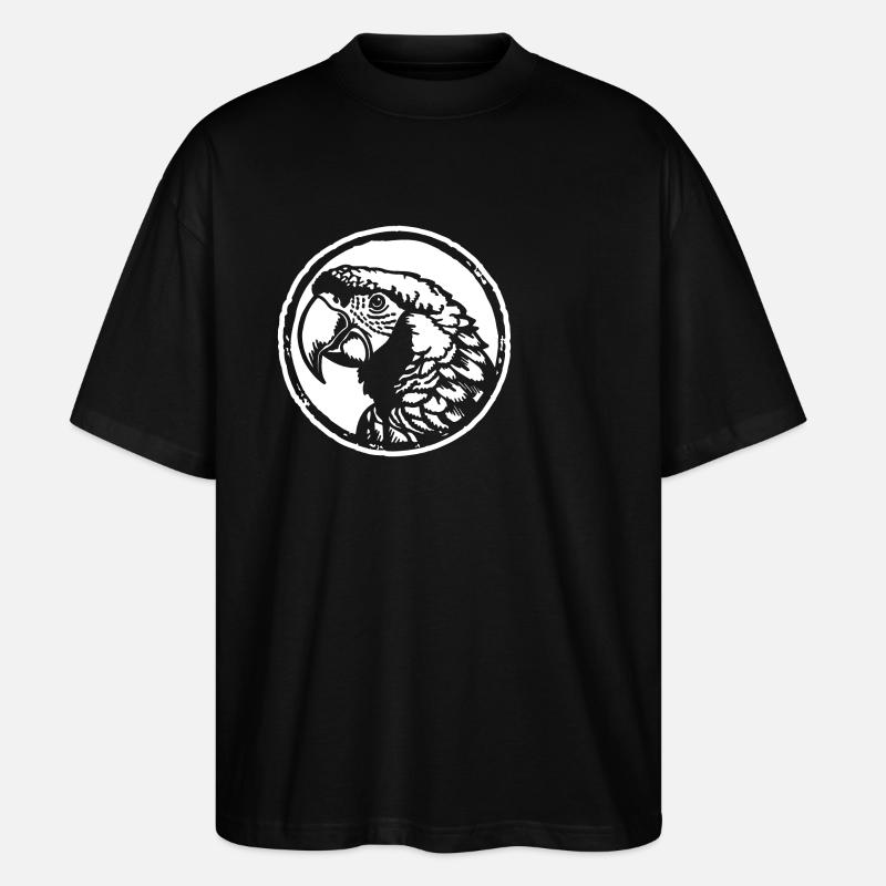 Perroquet oiseau - T-shirt bio Blaster 2.0 coupe oversize Stanley/Stella Unisexe - noir