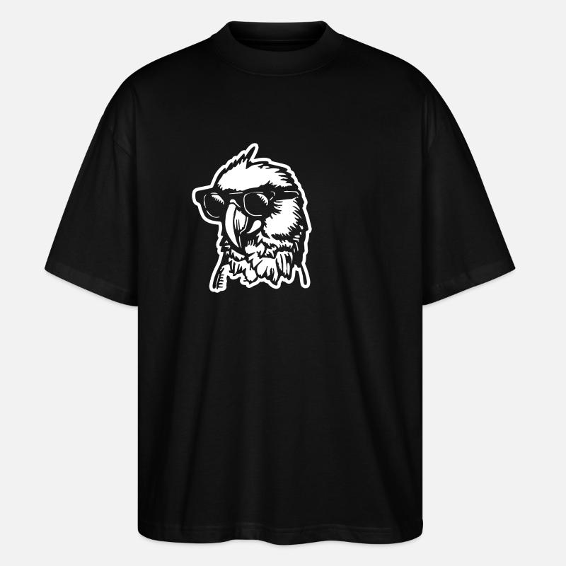 Perroquet oiseau - T-shirt bio Blaster 2.0 coupe oversize Stanley/Stella Unisexe - noir