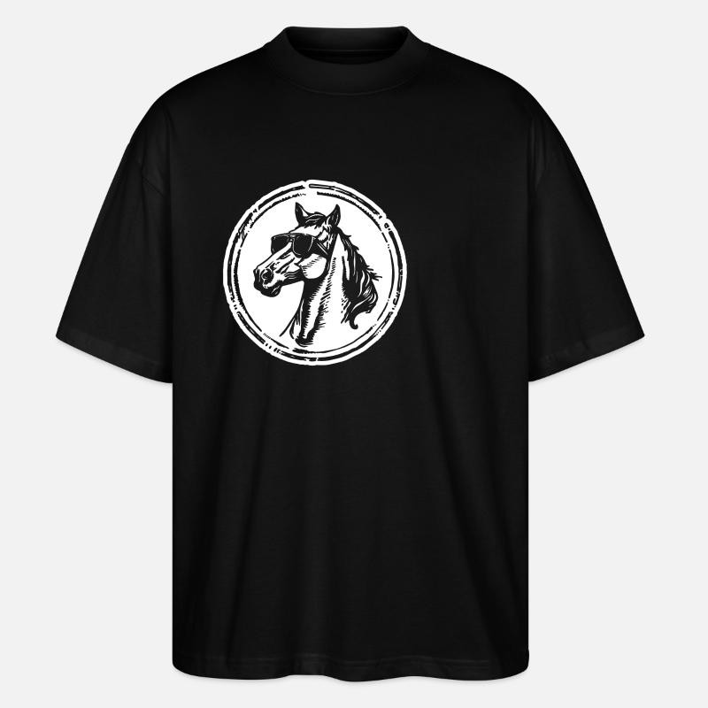 Cheval Chevaux Équitation Cavalier - T-shirt bio Blaster 2.0 coupe oversize Stanley/Stella Unisexe - noir