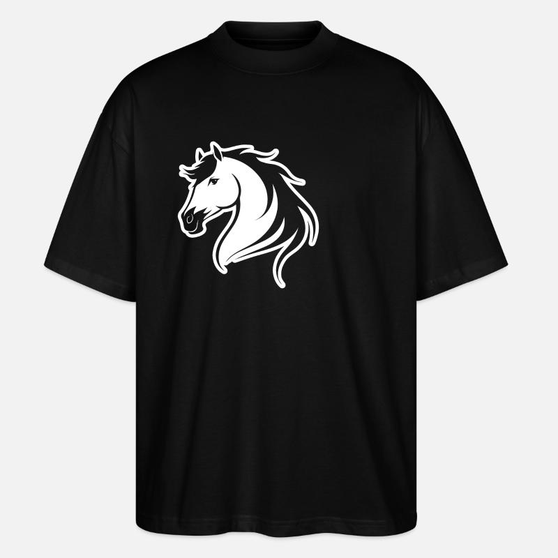 Cheval Équitation Équitation - T-shirt bio Blaster 2.0 coupe oversize Stanley/Stella Unisexe - noir