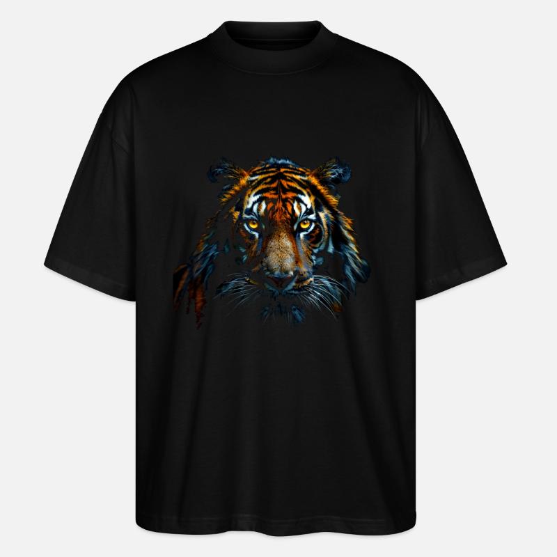 Tiger Face - Stanley/Stella Oversized Unisex Bio T-Shirt Blaster 2.0 - Schwarz