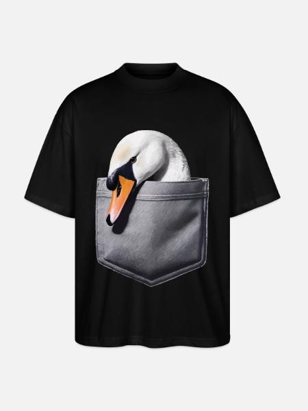 Schwan - Stanley/Stella Oversized Unisex Bio T-Shirt Blaster 2.0 - Schwarz
