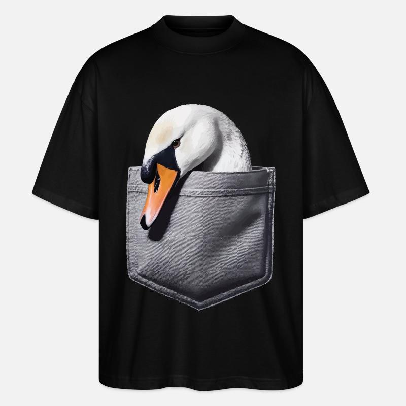 Schwan - Stanley/Stella Oversized Unisex Bio T-Shirt Blaster 2.0 - Schwarz