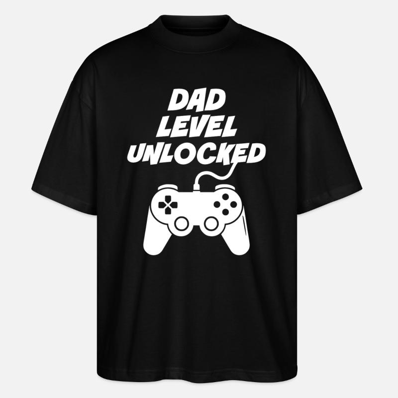 Niveau papa débloqué - T-shirt bio Blaster 2.0 coupe oversize Stanley/Stella Unisexe - noir
