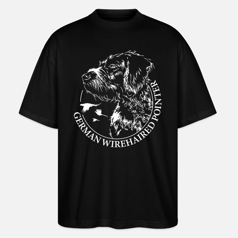 German Wirehaired Pointer Jagdhunde Wilsigns - Stanley/Stella Oversized Unisex Bio T-Shirt Blaster 2.0 - Schwarz