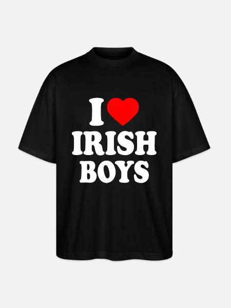 I love irish boys - Stanley/Stella Oversized Unisex Organic T-shirt Blaster 2.0 - black