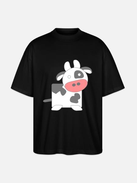 Kuh (groß) - Stanley/Stella Oversized Unisex Bio T-Shirt Blaster 2.0 - Schwarz