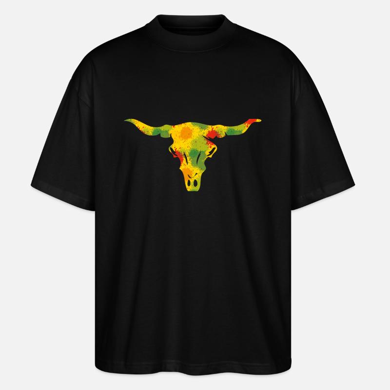 Stierkopf - Spritzer - Stanley/Stella Oversized Unisex Bio T-Shirt Blaster 2.0 - Schwarz